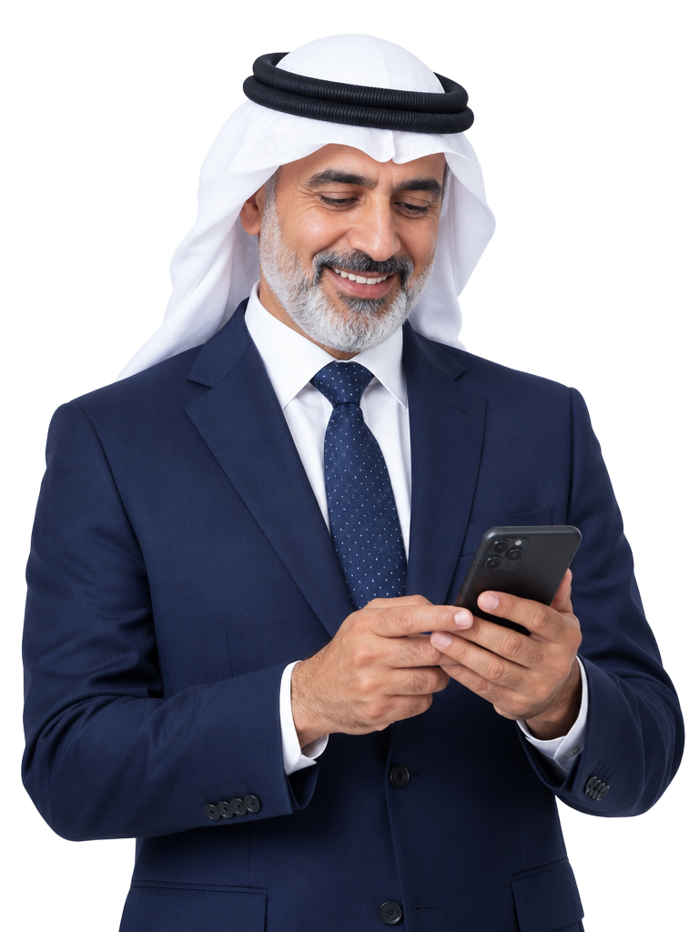 Business owner checking IndxFlow on his phone